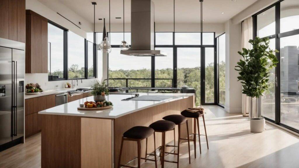 Key Expectations From Your Contractor When Remodeling in Polk City 10 a beautifully renovated kitchen in polk city, featuring modern appliances, open space, and elegant finishes illuminated by warm, natural light streaming through large windows.