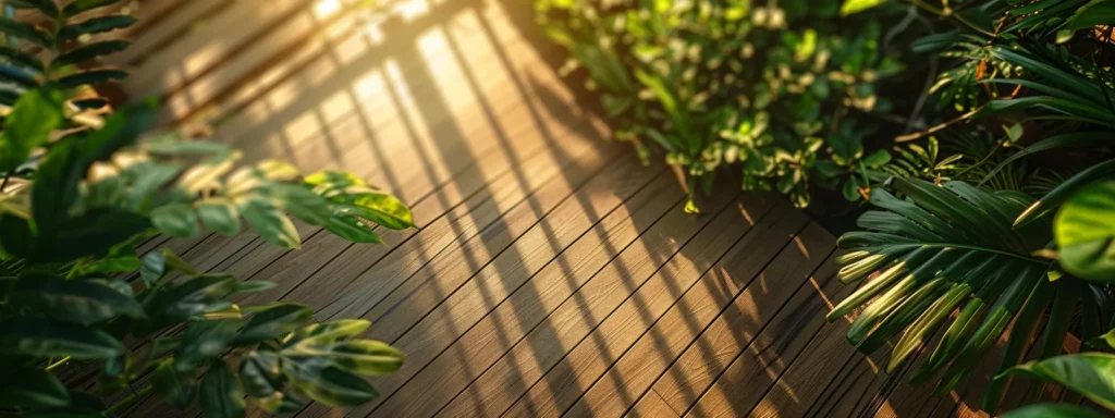 Transform Your Space: Benefits of Deck Building in Polk City 5 a stunning, professionally crafted deck made of luxurious trex material, basking in warm sunlight, surrounded by vibrant greenery, showcasing its appeal as a desirable outdoor space that enhances property value in a picturesque polk city setting.