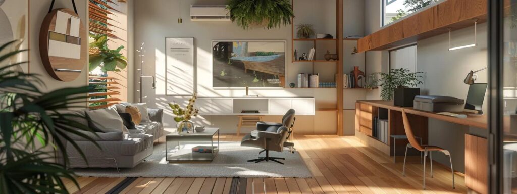 Explore Top Deck Construction Services in Des Moines 2 a modern home office scene showcases a professional deck designer discussing creative 3d renderings and sketches with a homeowner, emphasizing the collaborative atmosphere and attention to personalized design.