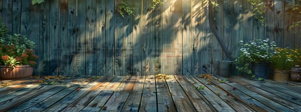 Top Benefits of Deck Repair Services in Des Moines Revealed 4 a weathered wooden deck in an urban backyard, featuring visible signs of wear such as splintering boards and faded stain, illuminated by soft, artificial lighting from nearby patio lights, emphasizes the urgent need for repair and safety awareness.