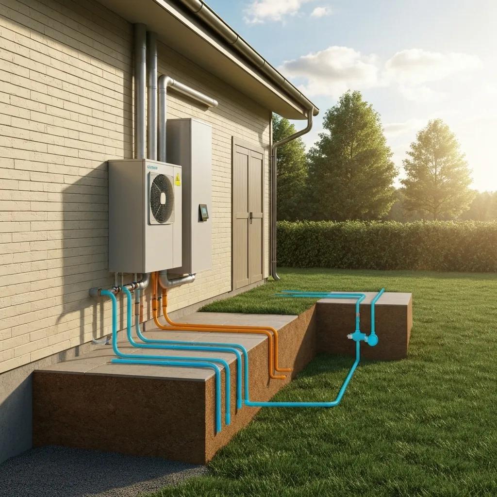 Geothermal heating and cooling system installation in an Iowa home