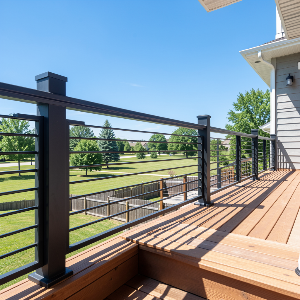 Deck railing options des moines: wood, composite, metal, glass, and cable compared