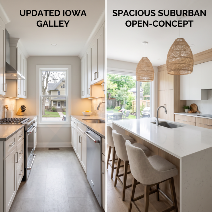 Clive Iowa Construction &Amp; Remodeling | Dallas &Amp; Polk County Contractor 34 Galley vs. Island kitchen: which adds more value in iowa?