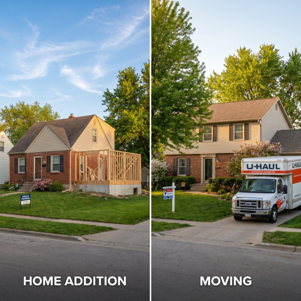Home addition vs. Moving in des moines 2026: how to decide