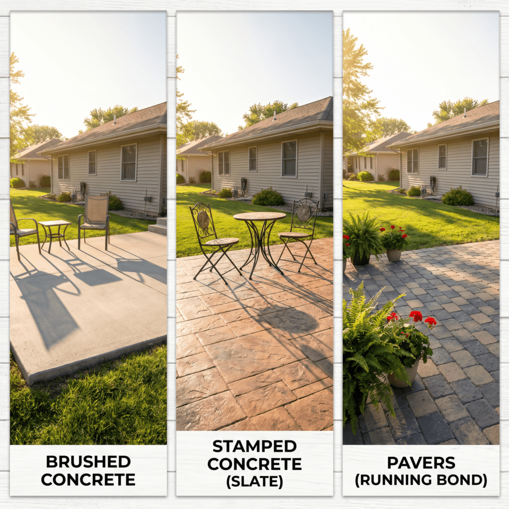 Paver vs. Concrete vs. Stamped Patio in Iowa: Which One Wins?