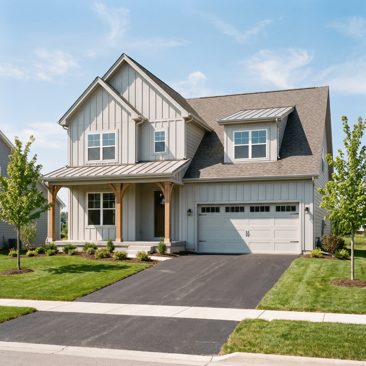 Home addition with new roofline tied into an existing Panora Iowa house