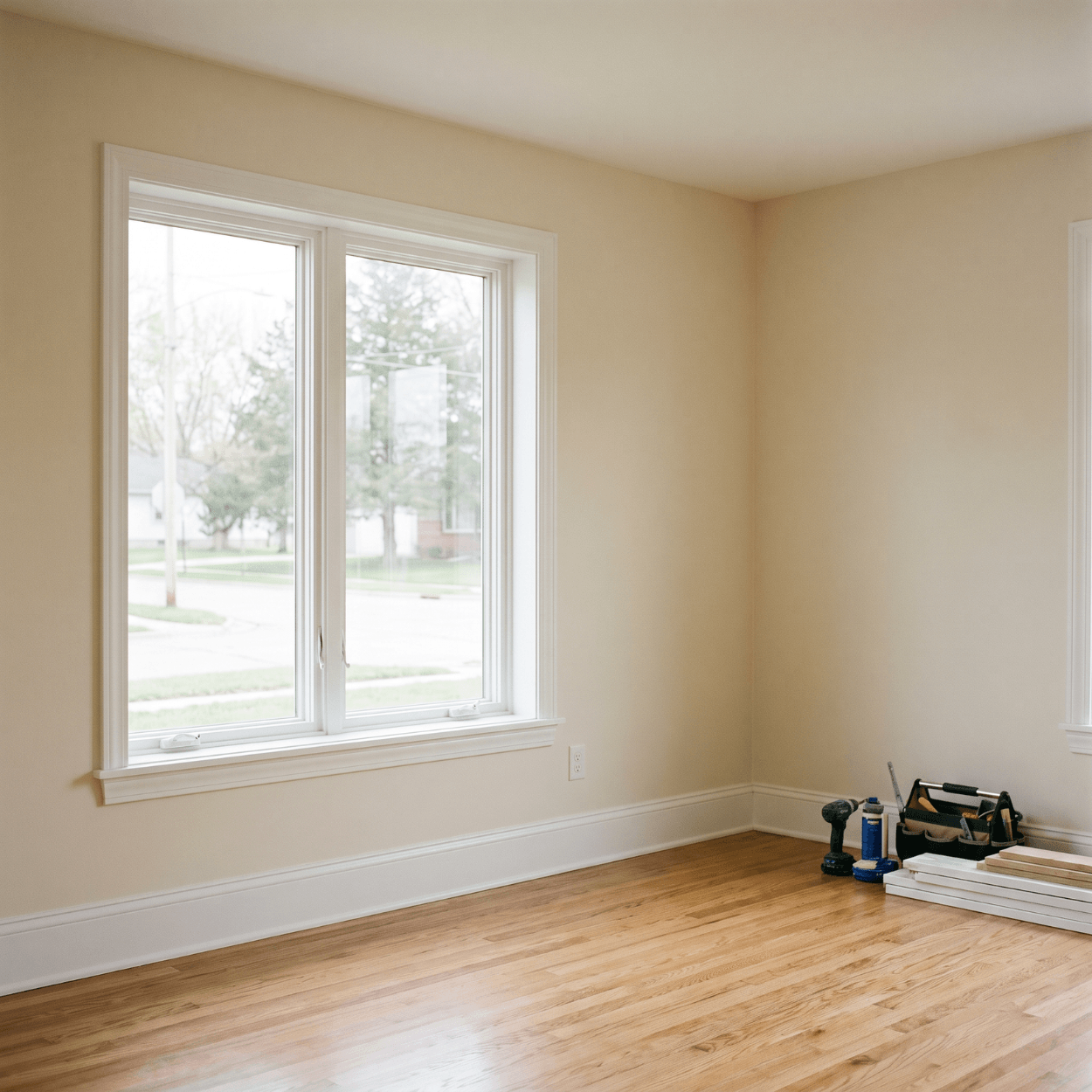 Open-concept home remodel with updated kitchen and living space in Guthrie Center Iowa
