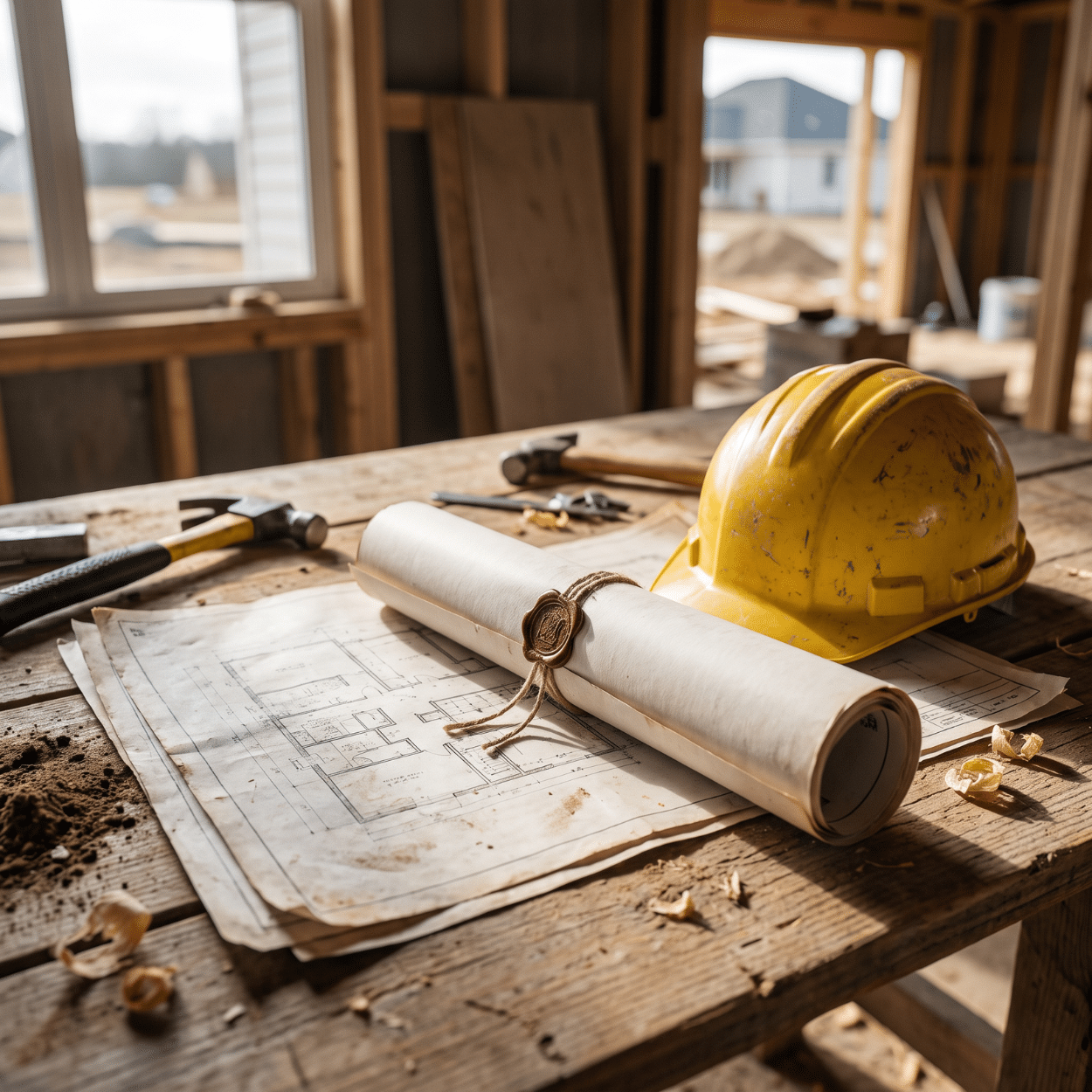 Iowa residential construction site illustrating building code requirements
