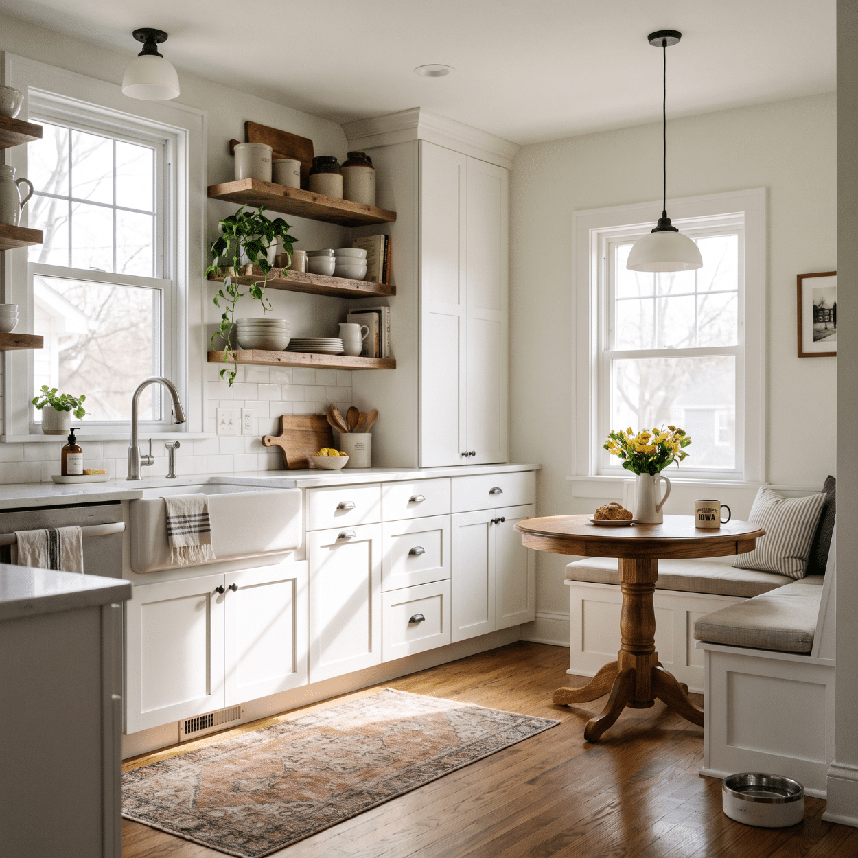 Kitchen remodel with large island and custom cabinetry in an Ames Iowa home