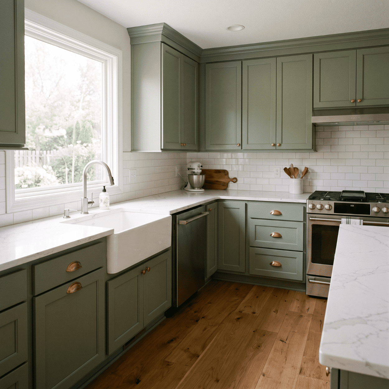 Kitchen remodel with island and modern cabinets in a Polk City Iowa home